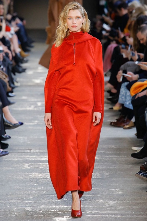 модное красное платье 2017