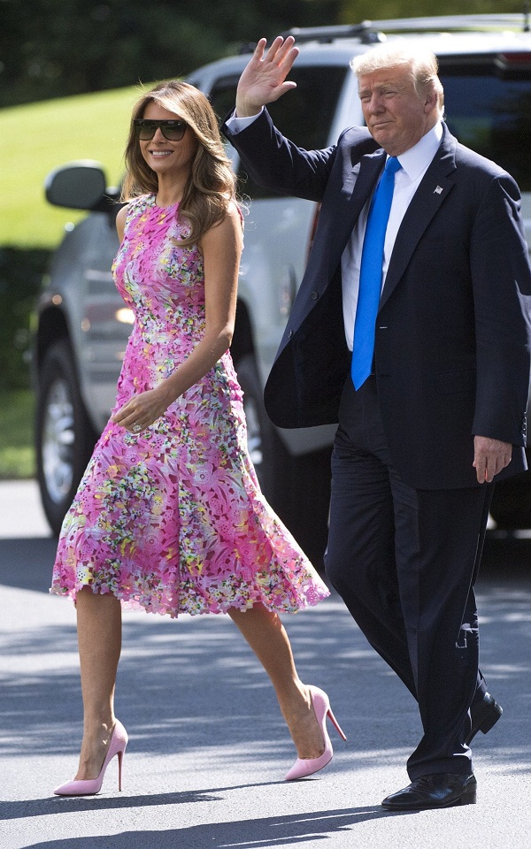 мелания трамп платье фуксия
