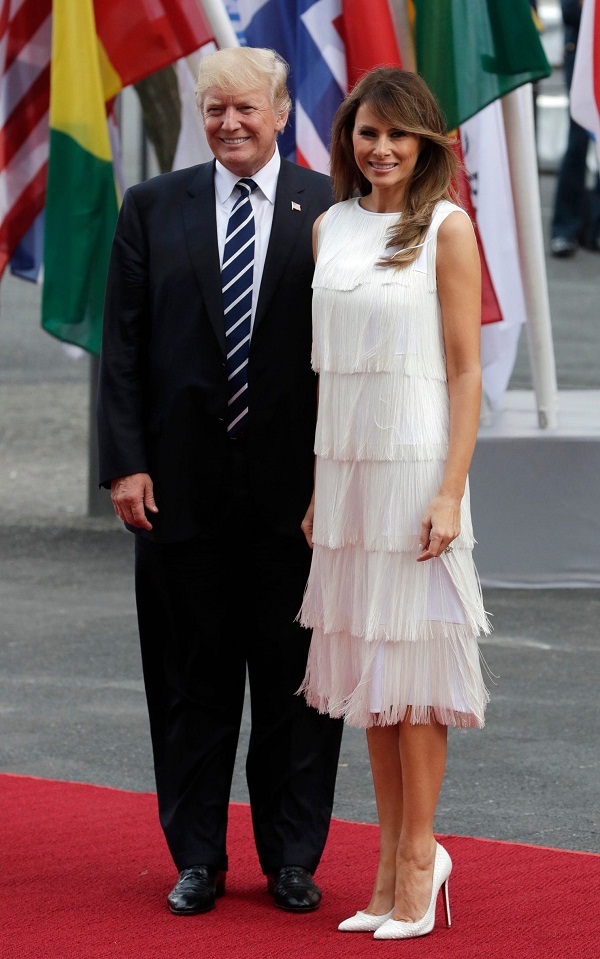 мелания трамп белое платье